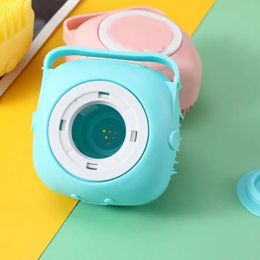 CEPILLO DE BAÑO PARA MASCOTAS CON DISPENSADOR